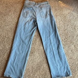 MOTHER Light Blue Wide-Leg Jeans